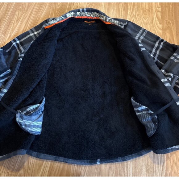 Boston Traders Realtree Shirt Jacket Men L/G Plaid Sherpa Lined Fleece Pockets - Picture 3 of 10